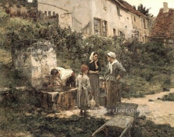 レオン・オーギュスティン・レルミット Painting - ラ・フォンテーヌの田園風景の農民 レオン・オーギュスティン・レルミット